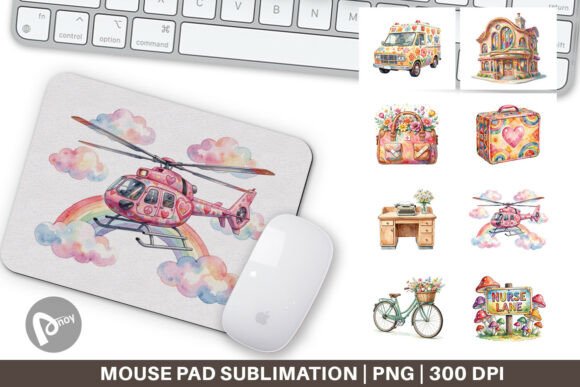 70s Retro Medical Mouse Pad Digital PNG