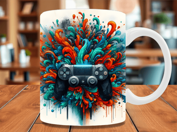 Abstract Paint Splash Gaming Mug Wrap