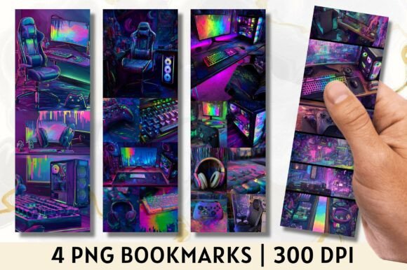 Aesthetic Neon Gaming Setup Bookmark: A Modern Tool for Digital and Physical Organization
