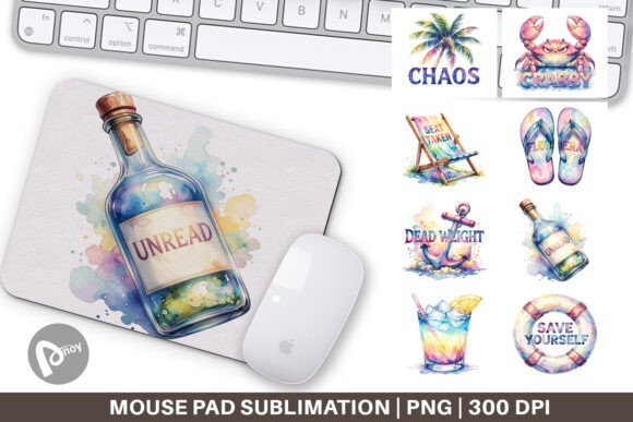 Anti Social Beach Watercolor Mouse Pad: A Creative Addition to Your Workspace