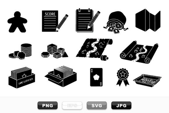 Board Game Components Icons Set for Gaming Graphic Projects