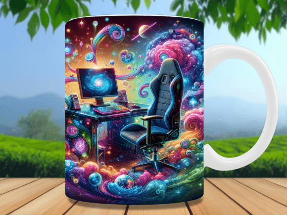Cosmic Galaxy Gaming Station Mug Wrap