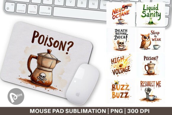 Death Before Decaf Mouse Pad: A Stylish Addition to Your Work or Gaming Space