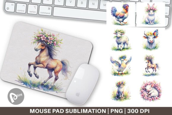 Digital Spring Farmyard Flower Mouse Pad: Aesthetic and Functionality in One
