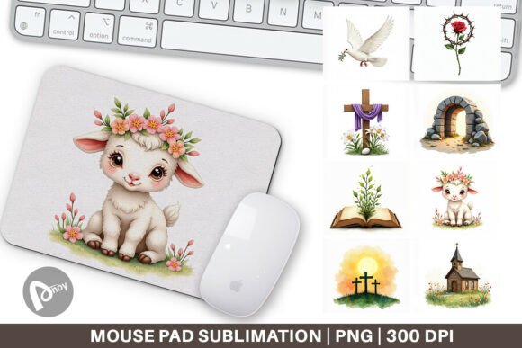Easter Lilies Cross Mouse Pad