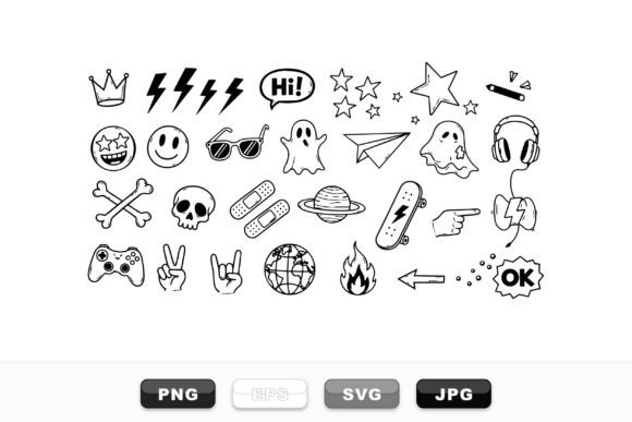 Edgy Doodle Icon SVG Pack: Creative Flexibility for Digital and Print Projects