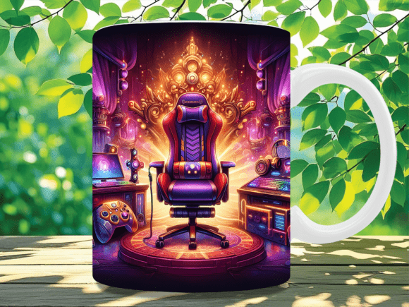 Epic Purple Gaming Station Mug Wrap: A Game-Changer for Custom Mug Creations