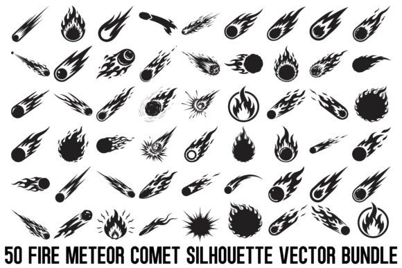 Fire Meteor Comet Silhouette: A Dynamic Design Resource for Creative Projects