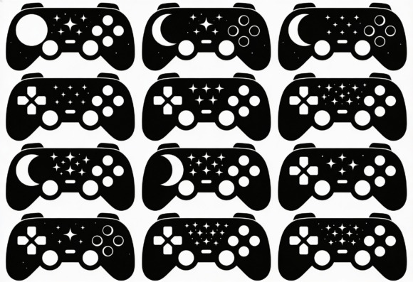 Gamer Controller SVG Moon Stars Gaming: A Strategic Design for Creative Expression
