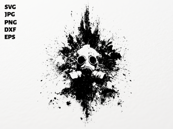 Gas Mask Grunge Splatter SVG for Cricut: Unleash the Urban Edge