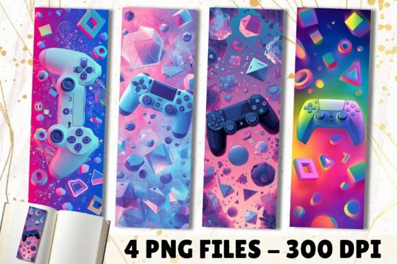 Geometric Gaming Controller Bookmark