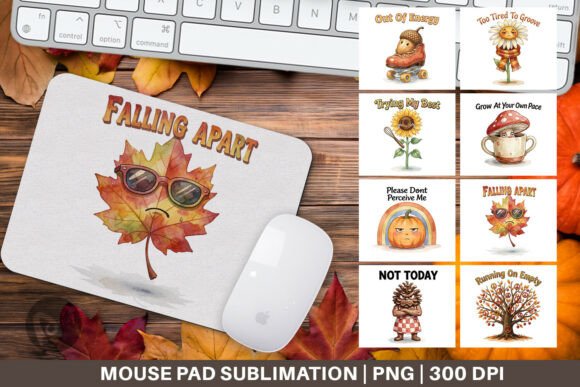 Groovy Exhausted Autumn Mouse Pad PNG
