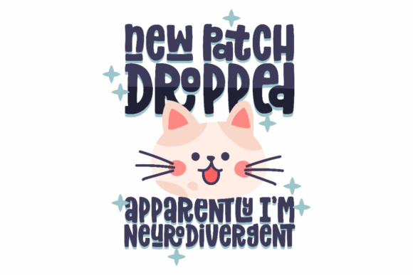 Kawaii Cat, Neurodivergent Patch SVG: A Trendy Expression for the Modern Creator