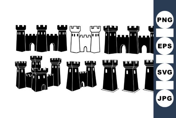Medieval Castle Tower Clipart Set