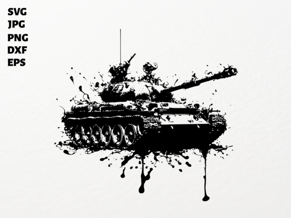 Military Tank Splash Art SVG for Cricut