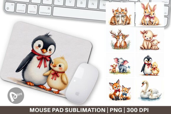 Mother Daughter Ribbon Mouse Pad
