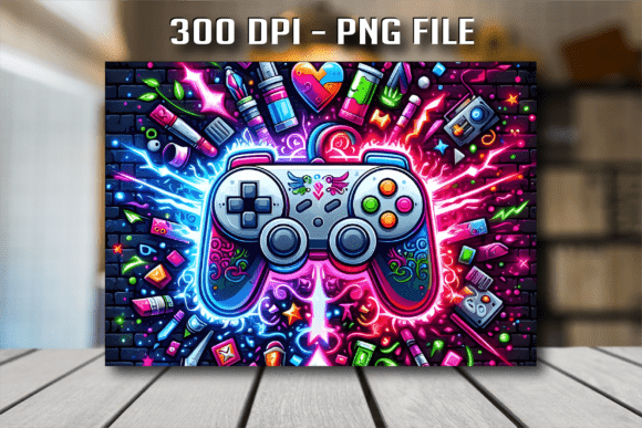 Neon Gaming Controller Cutting Board Png: Transform Your Kitchen with Style