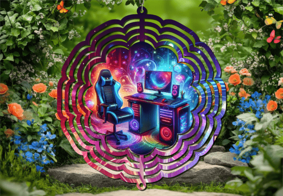 Neon Gaming Room Aesthetic Wind Spinner