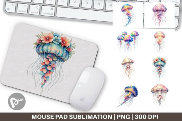 Pastel Jellyfish Lace Ribbon Mouse Pad: A Stylish Addition to Your Workspace