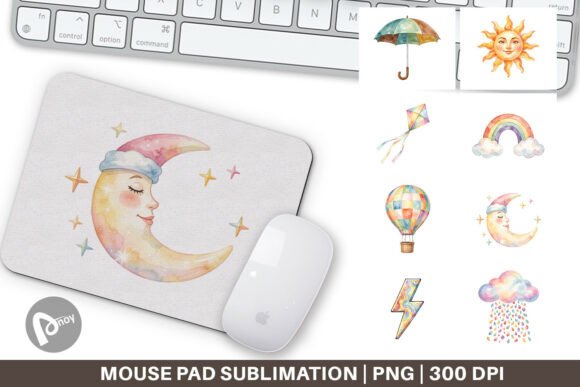 Retro 70s Sun Celestial Mouse Pad PNG: A Stylish and Functional Upgrade for Your Workspace