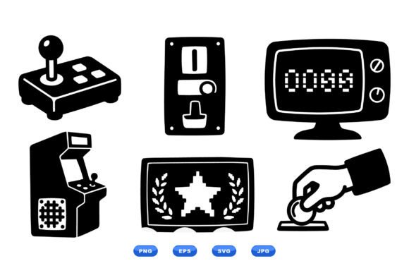 Retro Arcade Game Icon Set: A Nostalgic and Versatile Design Resource