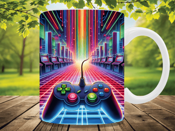 Retro Arcade Gaming World Mug Wrap