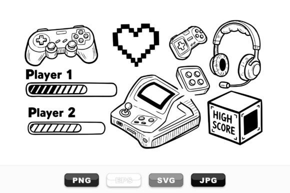 Retro Gaming Clipart Bundle: A Nostalgic Toolkit for Creative Expression