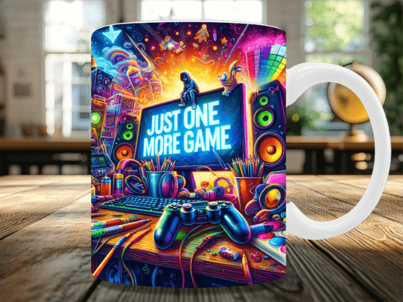Retro Gaming Setup Quote Mug Wrap
