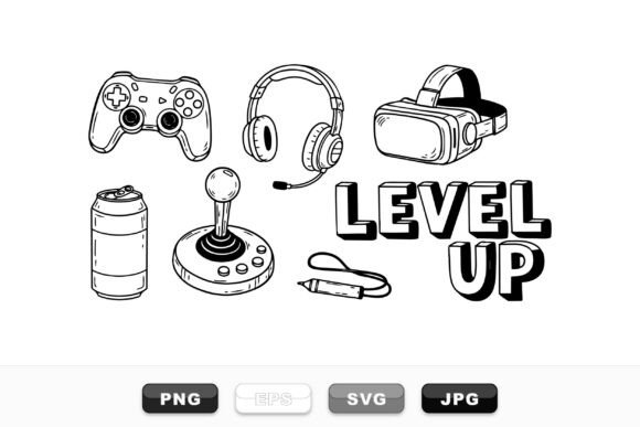 Retro Gaming Vector Clipart Set