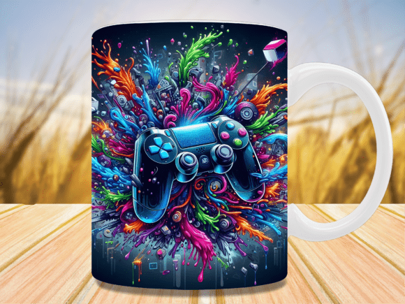 Revolutionize Your Custom Mug Game with the Liquid Splash Gaming Controller Mug Wrap