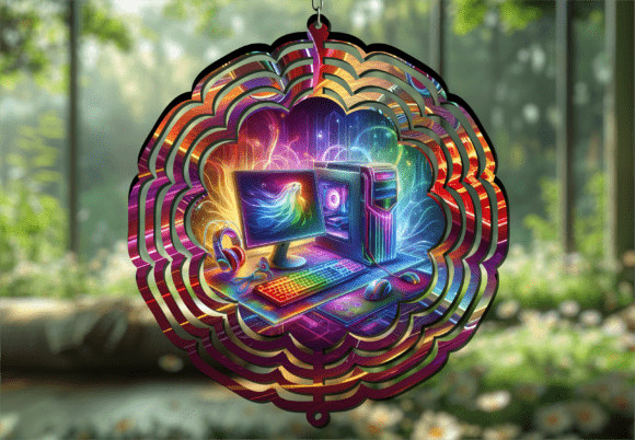RGB PC Gaming Setup Craft Wind Spinner