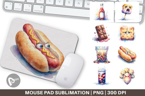 Sarcastic Camp Food Watercolor Mouse Pad: A Creative and Functional Addition to Your Workspace