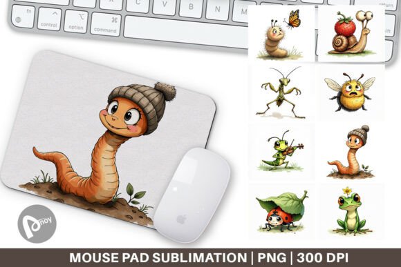 Sketchy Garden Critters Mouse Pad
