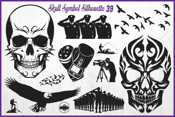Skull Symbol Silhouette Icons: A Versatile Design Resource for Creators