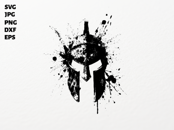 Spartan Helmet Grunge SVG for Cricut