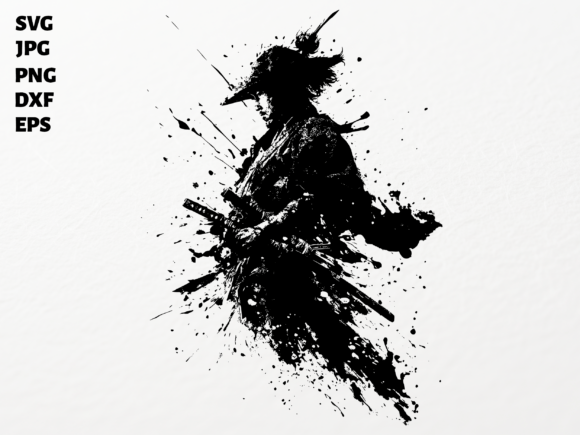 Unleash the Warrior Spirit with Samurai Warrior Ink Splash SVG