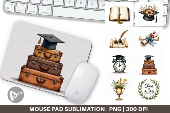 Vintage Graduation Mouse Pad: A Nostalgic Touch for Your Workspace