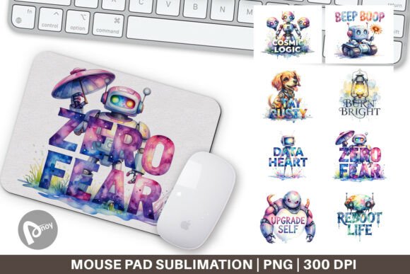 Vintage Robot Quotes Mouse Pad PNG: A Stylish and Functional Addition to Your Workspace