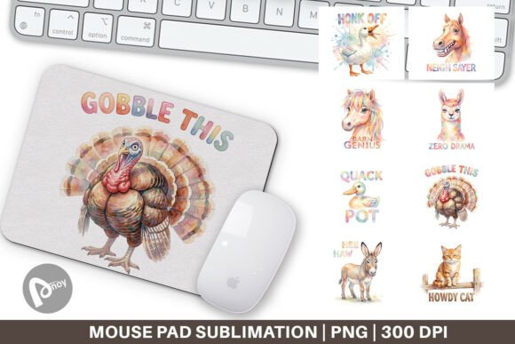 Wacky Barnyard Animal Digital Mouse Pad