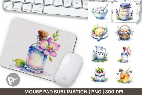 Watercolor Baking Mouse Pad Digital PNG: A Creative and Functional Addition to Your Workspace