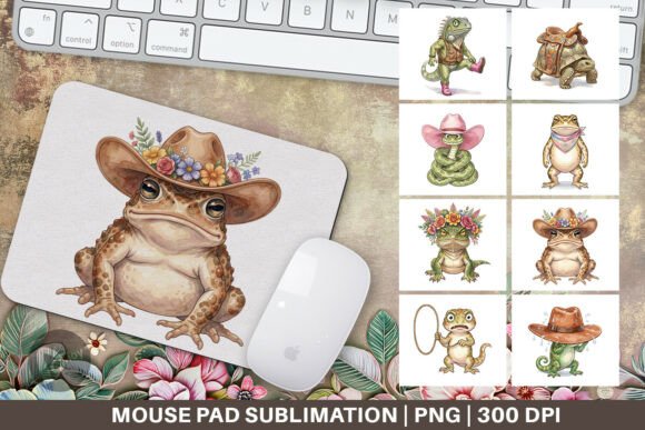 Watercolor Desert Animal Mouse Pad PNG