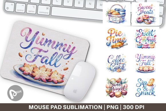 Watercolor Fall Bakery Mouse Pad PNG