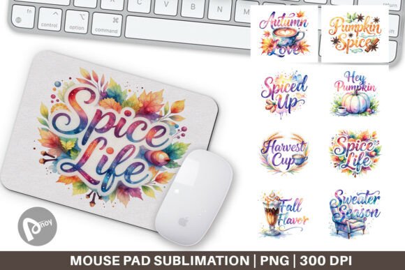 Watercolor Pumpkin Spice Mouse Pad Art