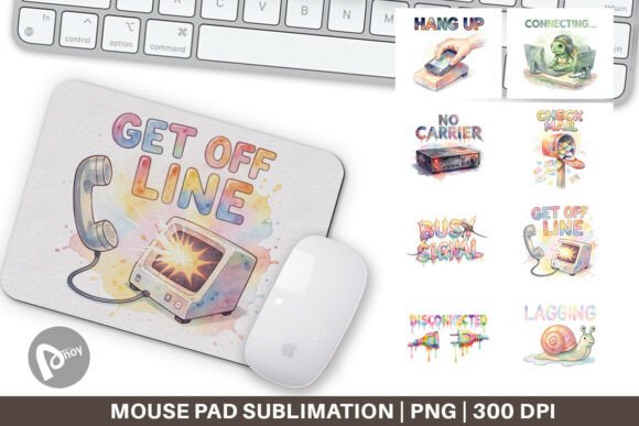 Watercolor Retro Dial-Up Mouse Pad and Sublimation Mouse Pad: A Creative Addition to Your Workspace